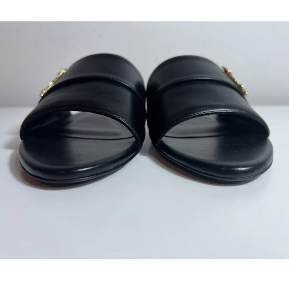 Versace Virtus Black Leather Sandal - Picture 4 of 10